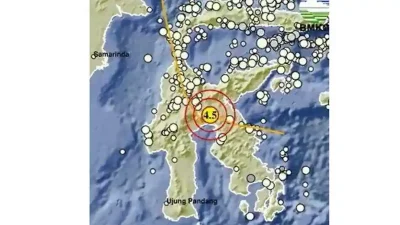 Gempa Magnitudo 4,5 Guncang Luwu Timur Sulsel
